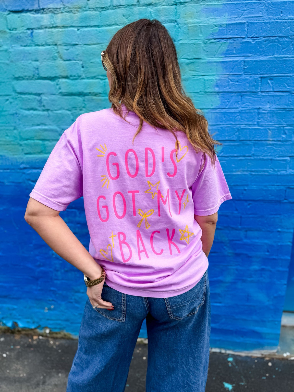 God's Got My Back faith based graphic tee Christian apparel Comfort Colors