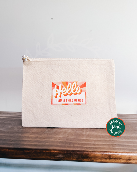 hello, i'm a child of God | pencil bag