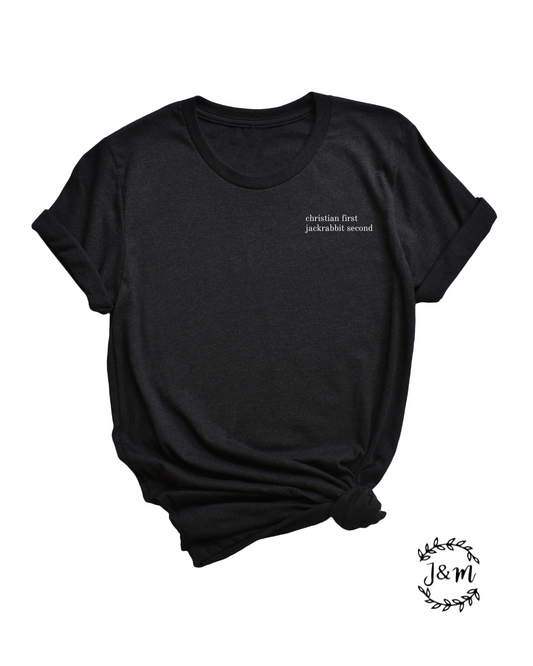 chrisitan first, _________ second | spirit wear
