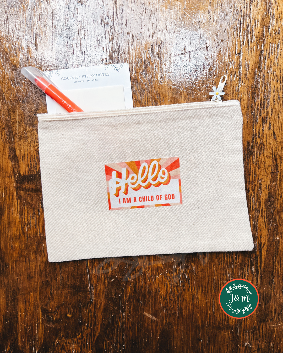 hello, i'm a child of God | pencil bag