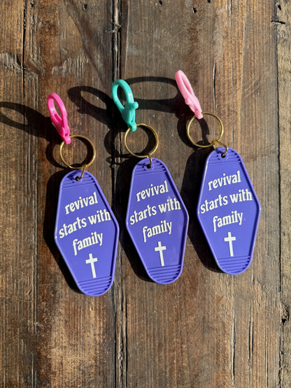 revival starts with family | keychain