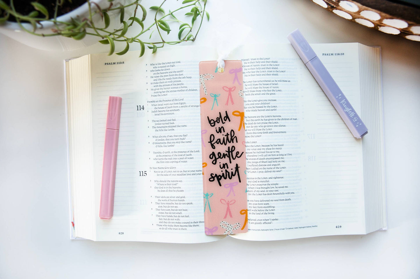 bold in faith beautiful bow acrylic bookmark christian bible and book accessory