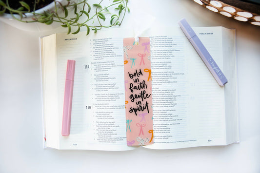 bold in faith beautiful bow acrylic bookmark christian bible and book accessory