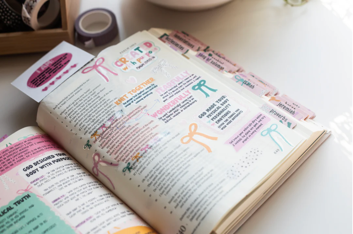fearfully and wonderfully made christian sticker sheet for bible journaling and scripture study