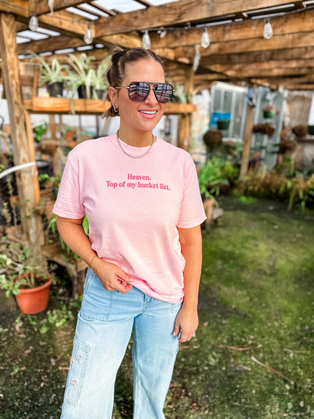 heaven top of my bucket list christian graphic tee comfort colors blossom faith based shirt