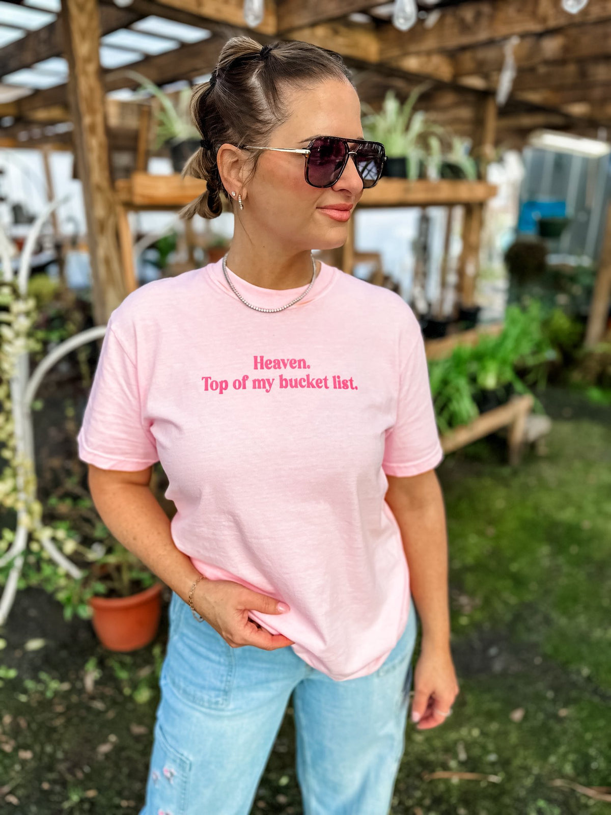 heaven top of my bucket list christian graphic tee comfort colors blossom faith based shirt