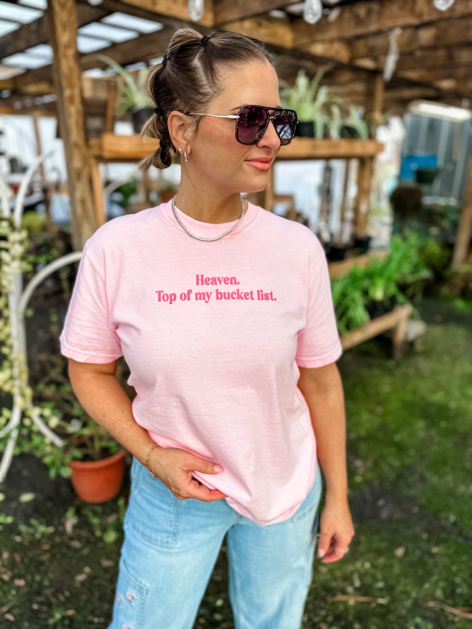 heaven top of my bucket list christian graphic tee comfort colors blossom faith based shirt