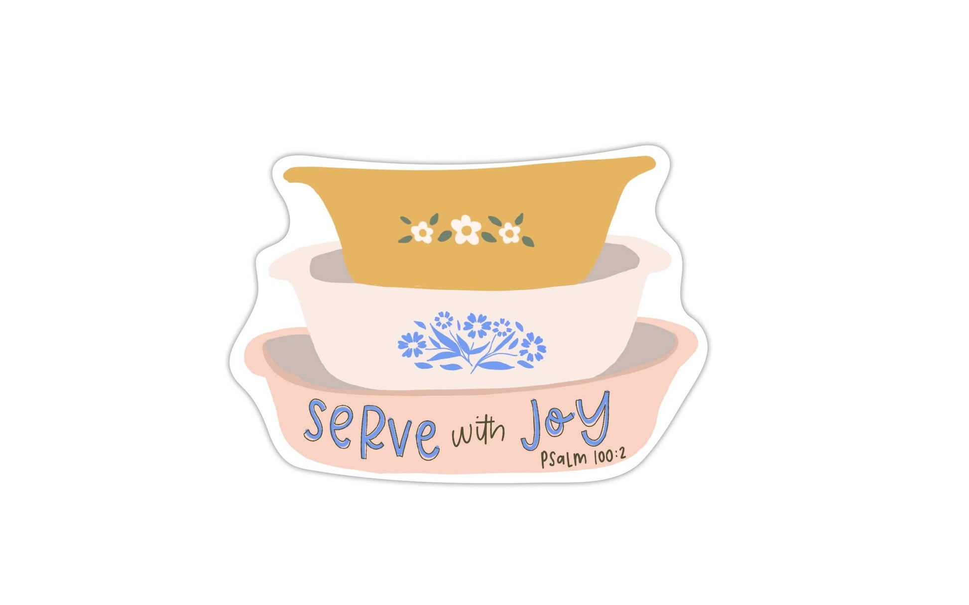 serve with joy baking dishes vinyl sticker for christian homemakers and bakers